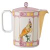 Idyllia Coffee Pot Porcelain, Crystal Print Motif, Bird, Multicolored