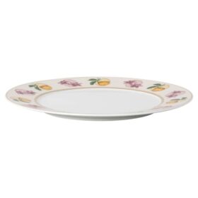 Idyllia Dessert Plate Porcelain, Crystal Print Motif, Lily Citron, Multicolored