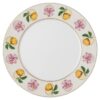 Idyllia Dinner Plate Porcelain, Crystal Print Motif, Lily Citron, Multicolored