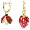 Idyllia Drop Earrings Set (3), Ladybug, Clover, Strawberry, Multicolored, Gold-Tone Plated