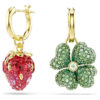 Idyllia Drop Earrings Set (3), Ladybug, Clover, Strawberry, Multicolored, Gold-Tone Plated