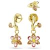 Idyllia Earrings Set (3), Mixed Cuts, Flower, Multicolored, Gold-Tone Plated