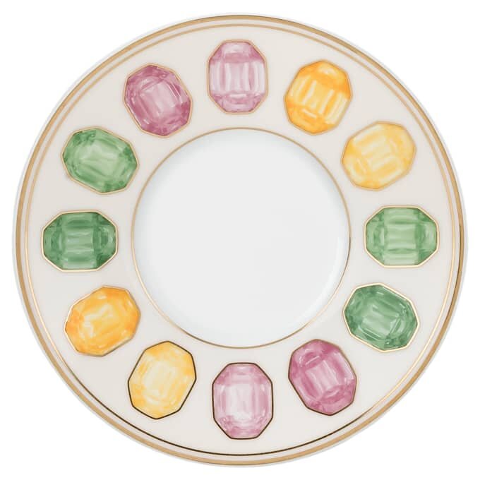 Idyllia Espresso Cup with Saucer Porcelain, Crystal Print Motif, Citron, Multicolored Idyllia Espresso Cup with Saucer Porcelain, Crystal Print Motif, Citron, Multicolored