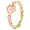 Idyllia Heart Watch Crystal Bracelet, Pink, Gold-Tone Finish Idyllia Heart Watch Crystal Bracelet, Pink, Gold-Tone Finish