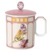 Idyllia Mug Porcelain, Crystal Print Motif, Finch, Pink