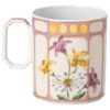 Idyllia Mug Porcelain, Crystal Print Motif, Finch, Pink