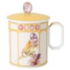 Idyllia Mug Porcelain, Crystal Print Motif, Finch, Yellow