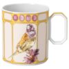 Idyllia Mug Porcelain, Crystal Print Motif, Finch, Yellow