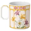 Idyllia Mug Porcelain, Crystal Print Motif, Finch, Yellow
