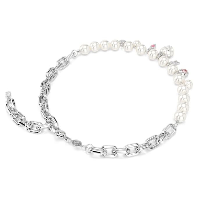 Idyllia Necklace Crystal Pearl, Mixed Cuts, White, Rhodium Plated Idyllia Necklace Crystal Pearl, Mixed Cuts, White, Rhodium Plated