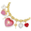 Idyllia Necklace Mixed Cuts, Heart, Key, Multicolored, Gold-Tone Plated Idyllia Necklace Mixed Cuts, Heart, Key, Multicolored, Gold-Tone Plated