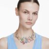 Idyllia Necklace Mixed Cuts, Pavé, Flower, Multicolored, Gold-Tone Plated Idyllia Necklace Mixed Cuts, Pavé, Flower, Multicolored, Gold-Tone Plated