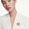 Idyllia Pendant and Brooch Mixed Cuts, Flower, Multicolored, Gold-Tone Plated Idyllia Pendant and Brooch Mixed Cuts, Flower, Multicolored, Gold-Tone Plated