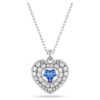 Idyllia Pendant Heart, Blue, Rhodium Plated Idyllia Pendant Heart, Blue, Rhodium Plated