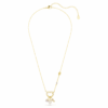 Idyllia Pendant Mixed Cuts, Heart, Key, Pink, Gold-Tone Plated Idyllia Pendant Mixed Cuts, Heart, Key, Pink, Gold-Tone Plated