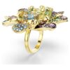 Idyllia Ring Mixed Cuts, Pavé, Flower, Multicolored, Gold-Tone Plated Idyllia Ring Mixed Cuts, Pavé, Flower, Multicolored, Gold-Tone Plated