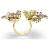 Idyllia Ring Mixed Cuts, Pavé, Flower, Multicolored, Gold-Tone Plated Idyllia Ring Mixed Cuts, Pavé, Flower, Multicolored, Gold-Tone Plated