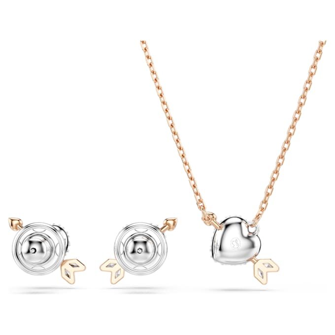 Idyllia Set Mixed Cuts, Heart with Arrow, White, Rose Gold-Tone Plated Idyllia Set Mixed Cuts, Heart with Arrow, White, Rose Gold-Tone Plated
