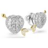 Idyllia Stud Earrings Mixed Cuts, Heart with Arrow, White, Mixed Metal Finish