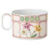 Idyllia Teacup with Saucer Porcelain, Crystal Print Motif, Bouquet, Multicolored