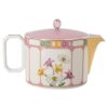 Idyllia Teapot Porcelain, Crystal Print Motif, Bird, Multicolored