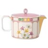 Idyllia Teapot Porcelain, Crystal Print Motif, Flycatcher, Small, Multicolored