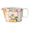 Idyllia Teapot Porcelain, Crystal Print Motif, Flycatcher, Small, Multicolored