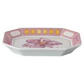 Idyllia Tray Porcelain, Crystal Print Motif, Flower, Small, Pink