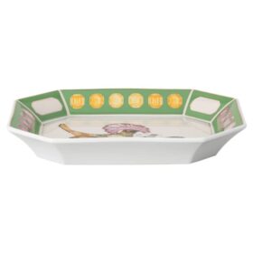 Idyllia Tray Porcelain, Crystal Print Motif, Flycatcher, Large, Multicolored