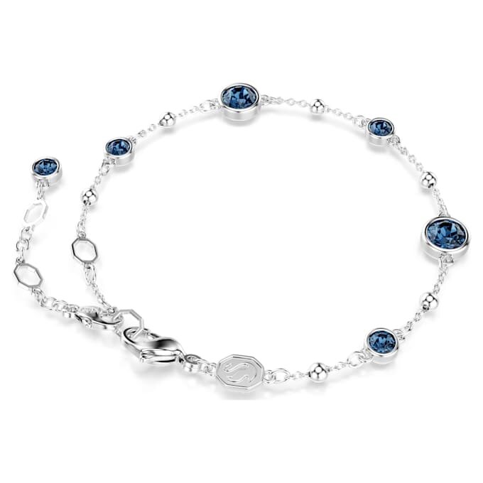 Imber Bracelet Round Cut, Blue, Rhodium Plated Imber Bracelet Round Cut, Blue, Rhodium Plated