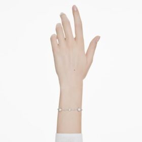 Imber Bracelet Round Cut, White, Rhodium Plated