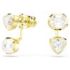 Imber Earring Jackets Asymmetrical Design, Mixed Cuts, White, Gold-Tone Plated