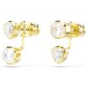 Imber Earring Jackets Asymmetrical Design, Mixed Cuts, White, Gold-Tone Plated