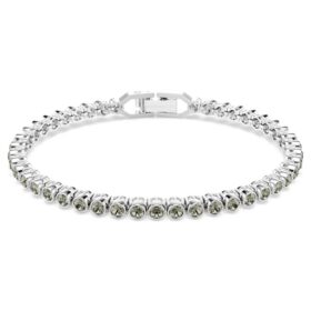 Imber Emily Tennis Bracelet Round Cut, Black, Rhodium Plated