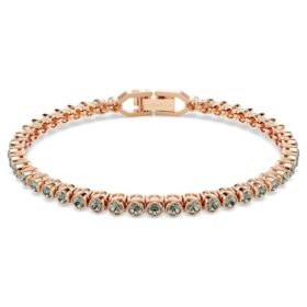 Imber Emily Tennis Bracelet Round Cut, Black, Rose Gold-Tone Plated