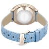 Imber Oval Watch Swiss Made, Leather Strap, Blue, Champagne Gold-Tone Finish