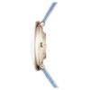 Imber Oval Watch Swiss Made, Leather Strap, Blue, Champagne Gold-Tone Finish