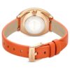 Imber Oval Watch Swiss Made, Leather Strap, Orange, Rose Gold-Tone Finish