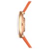 Imber Oval Watch Swiss Made, Leather Strap, Orange, Rose Gold-Tone Finish