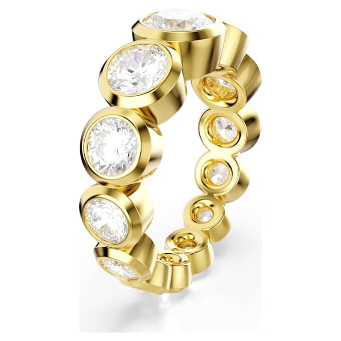 Imber Ring Mixed Round Cuts, White, Gold-Tone Plated Imber Ring Mixed Round Cuts, White, Gold-Tone Plated