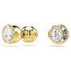 Imber Stud Earrings Round Cut, White, Gold-Tone Plated