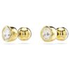 Imber Stud Earrings Round Cut, White, Gold-Tone Plated