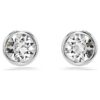 Imber Stud Earrings Round Cut, White, Rhodium Plated