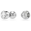 Imber Stud Earrings Round Cut, White, Rhodium Plated