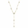 Imber Y Necklace Round Cut, White, Gold-Tone Plated
