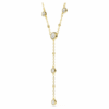 Imber Y Necklace Round Cut, White, Gold-Tone Plated