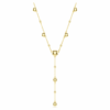 Imber Y Necklace Round Cut, White, Gold-Tone Plated