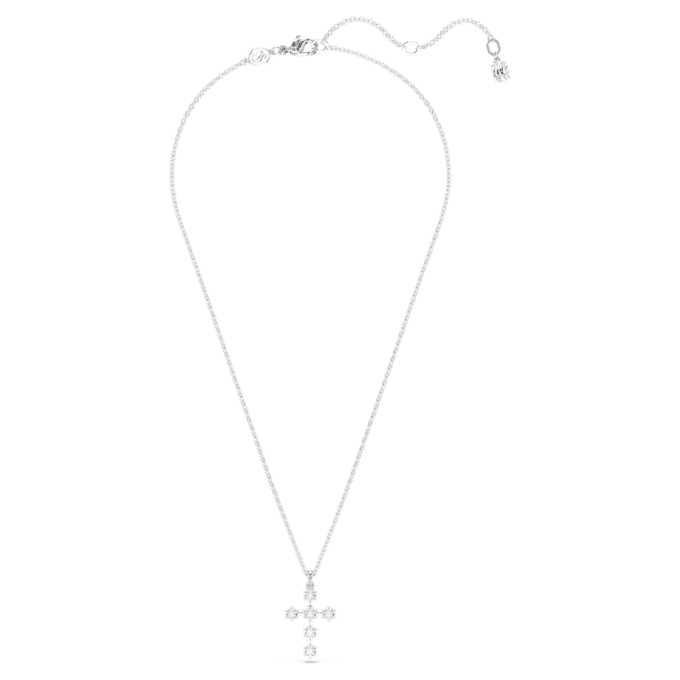 Insigne Pendant Round Cut, Cross, White, Rhodium Plated Insigne Pendant Round Cut, Cross, White, Rhodium Plated