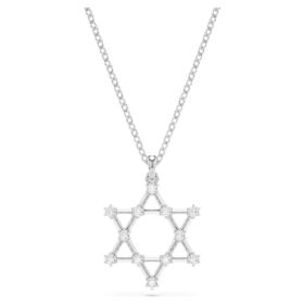 Insigne Pendant Round Cut, Star, White, Rhodium Plated