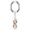 Key Ring Infinity, White, Mixed Metal Finish Key Ring Infinity, White, Mixed Metal Finish